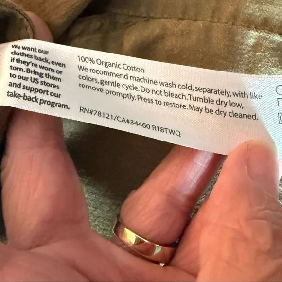 EILEEN FISHER Organic Cotton Utility Shorts — Size 16, Olive Green - Picture 4 of 5